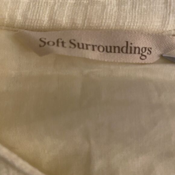 Soft Surroundings Womens Tunic Embroidered Size 3X Artsy Floral Gauzy Boho Lined - Picture 3 of 16